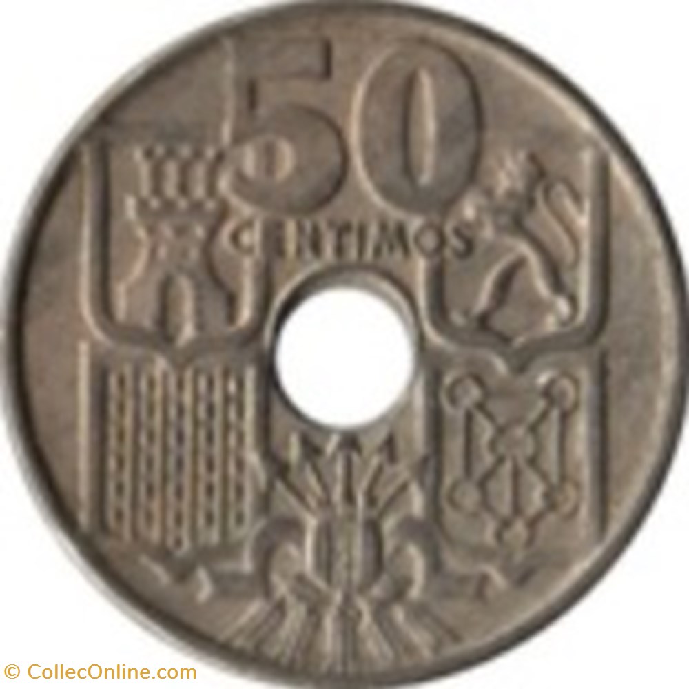 monnaies monde 50 centimos espagne 1949 53