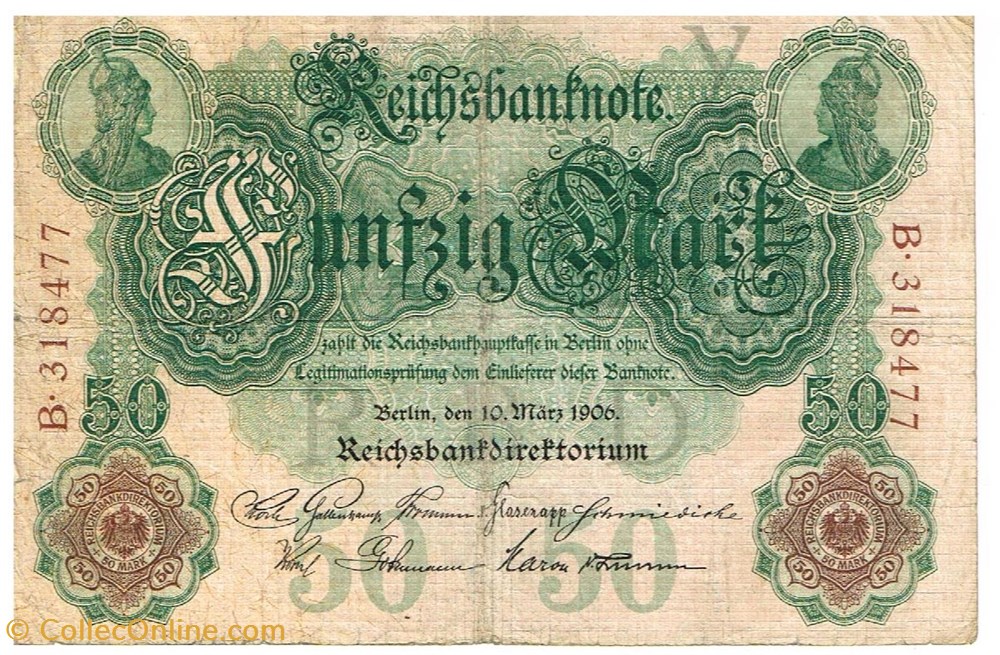 Allemagne-50 Deutsche Mark-21-04-1910 billets allemagne 50 deutsche mark 21 04 1910