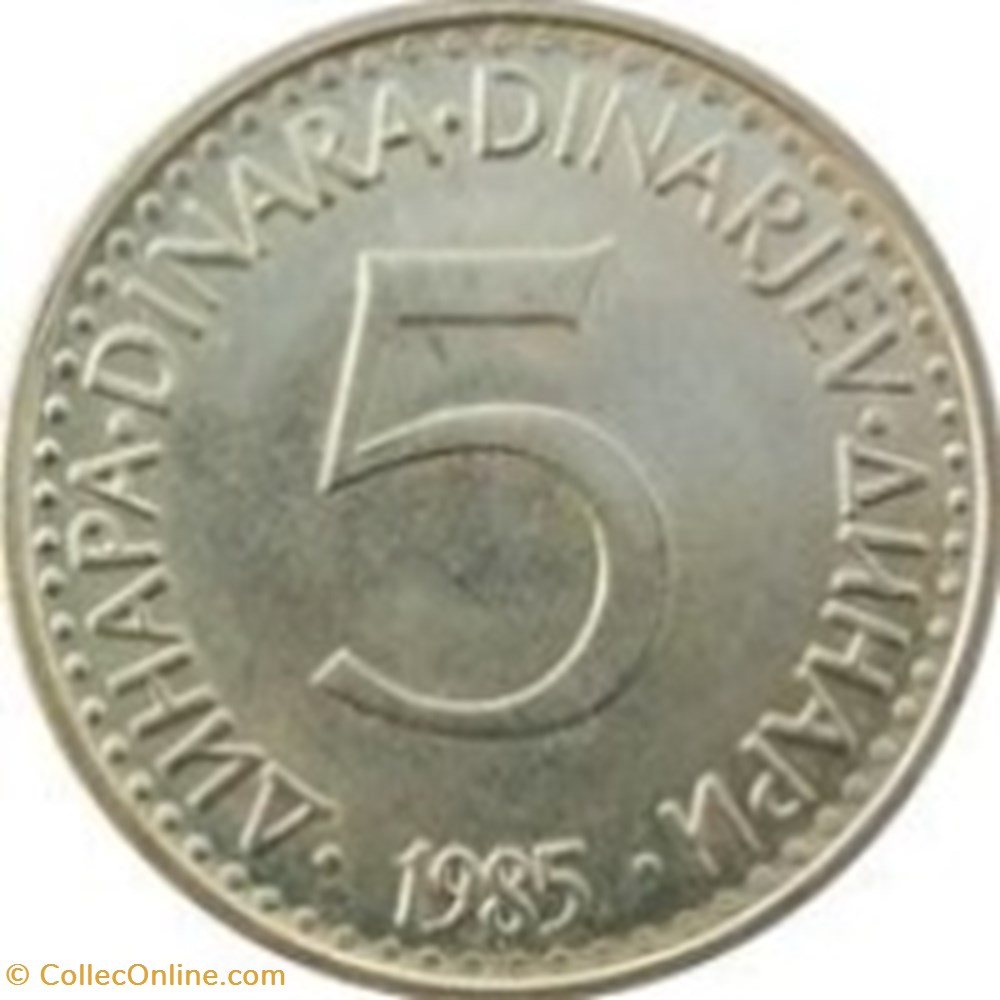 5 Dinar Yougoslavie 1985 monnaies monde 5 dinar yougoslavie 1985