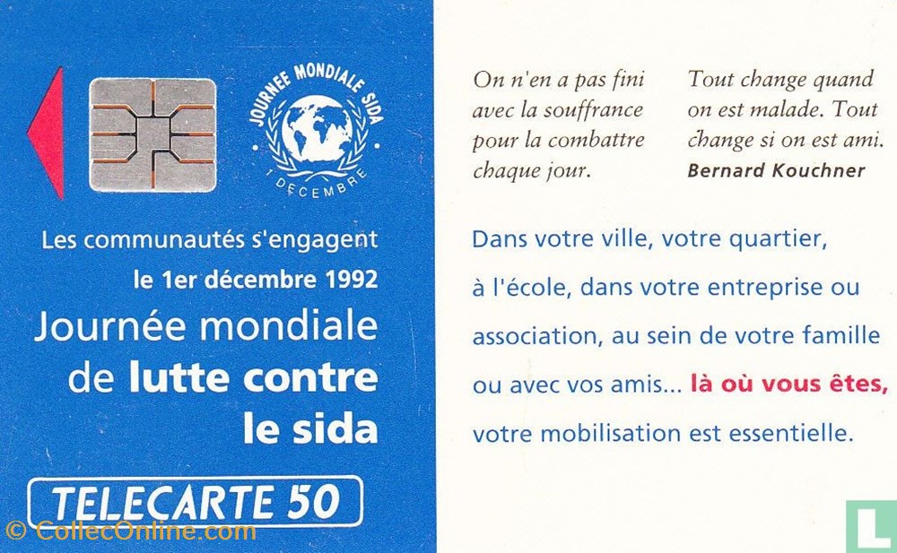 France- Sida Info Service- Solaic 04 (1991) divers telecartes cartes telephoniques france sida info service solaic 04 1991