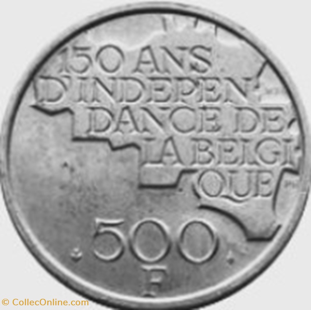 500 francs - 150 ans de l'indépendance de la Belgique en français Belgique 1980 monnaies monde 500 francs 150 ans de independance de la belgique en francais belgique 1980