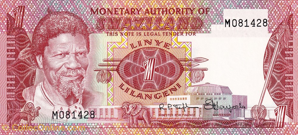billets swaziland 1 lilangeni 1974