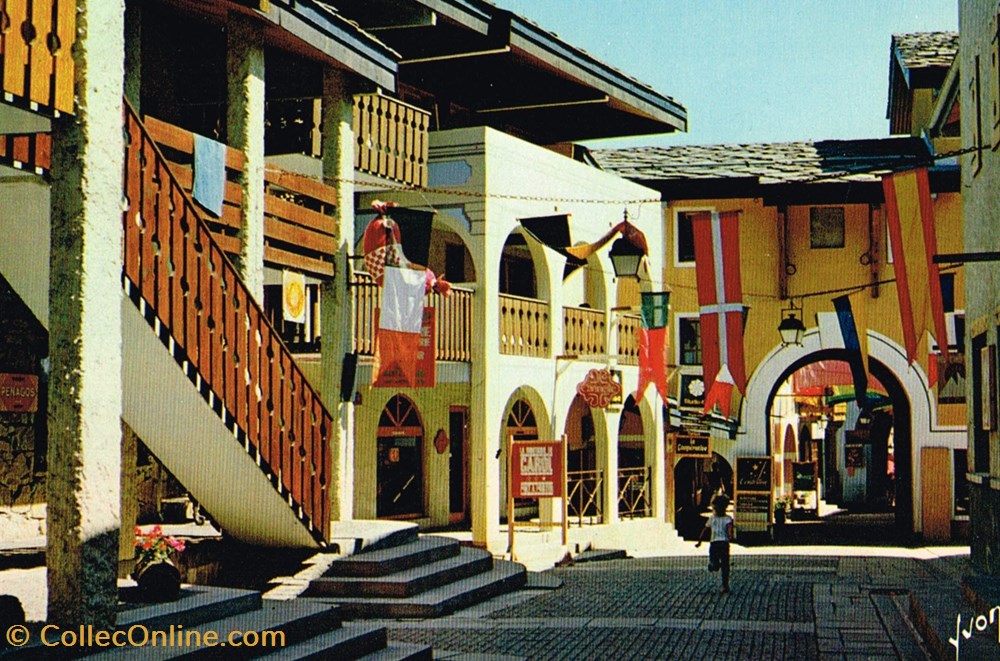 cartes postales france savoie valmorel rue pietonnes