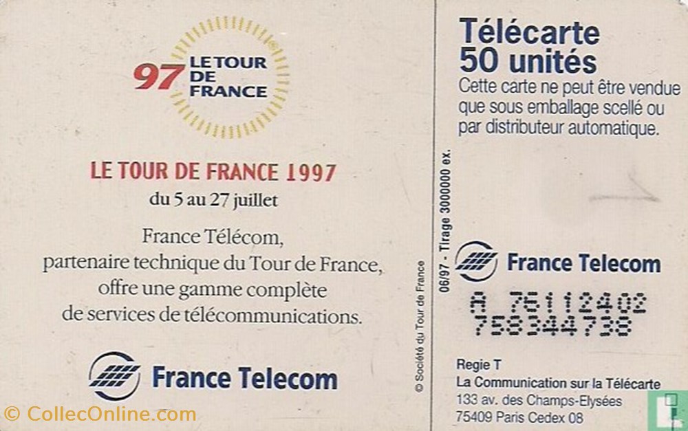 divers telecartes cartes telephoniques france tour de france 97 solaique 03 1990