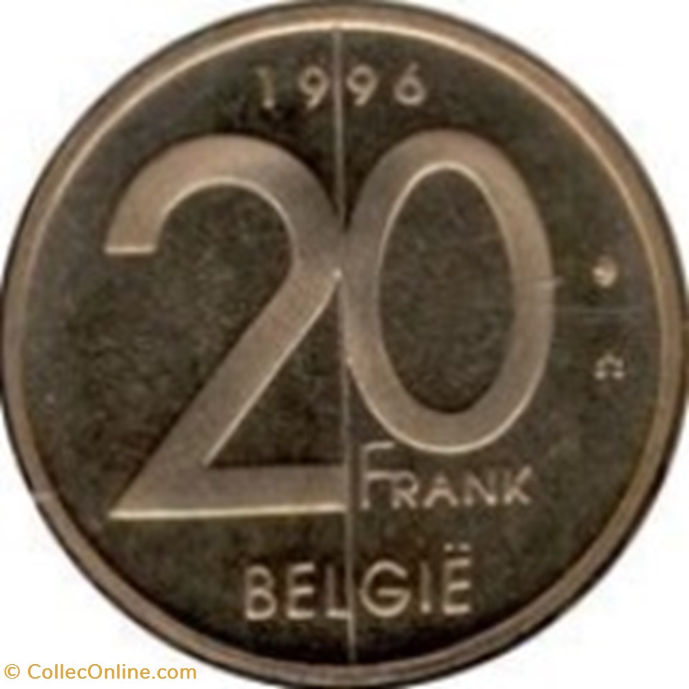 monnaies monde 20 francs belgique neerlandais 1994