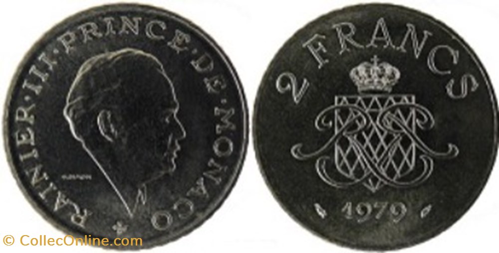 monnaies 2 francs rainier iii 1982