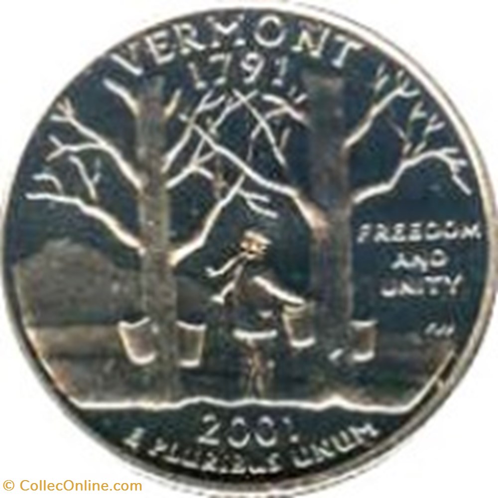 ¼ Dollar "Quarter Vermont 2001 D monnaies monde etats unis dollar quarter vermont 2001 d