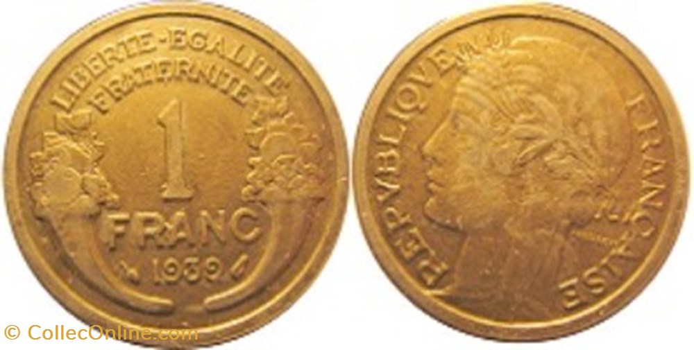 1 Franc Morlon 1938 monnaies 1 franc morlon 1938