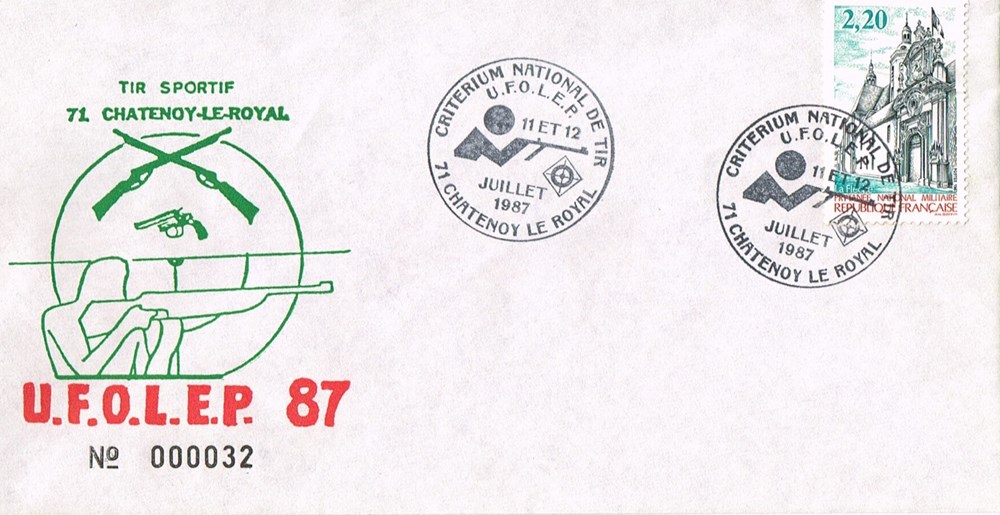 Enveloppe 1er jour -Tir Sportif UFOLEP 87 timbres europe enveloppe 1er jour tir sportif ufolep 87