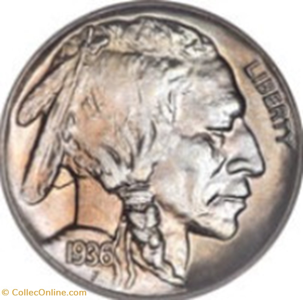 5 cents "Buffalo Nickel" sol plat Etats-Unis 1917 monnaies monde 5 cents buffalo nickel sol plat etats unis 1917