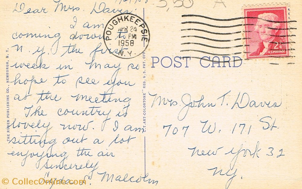 cartes postales etats unis new york hyde park post office