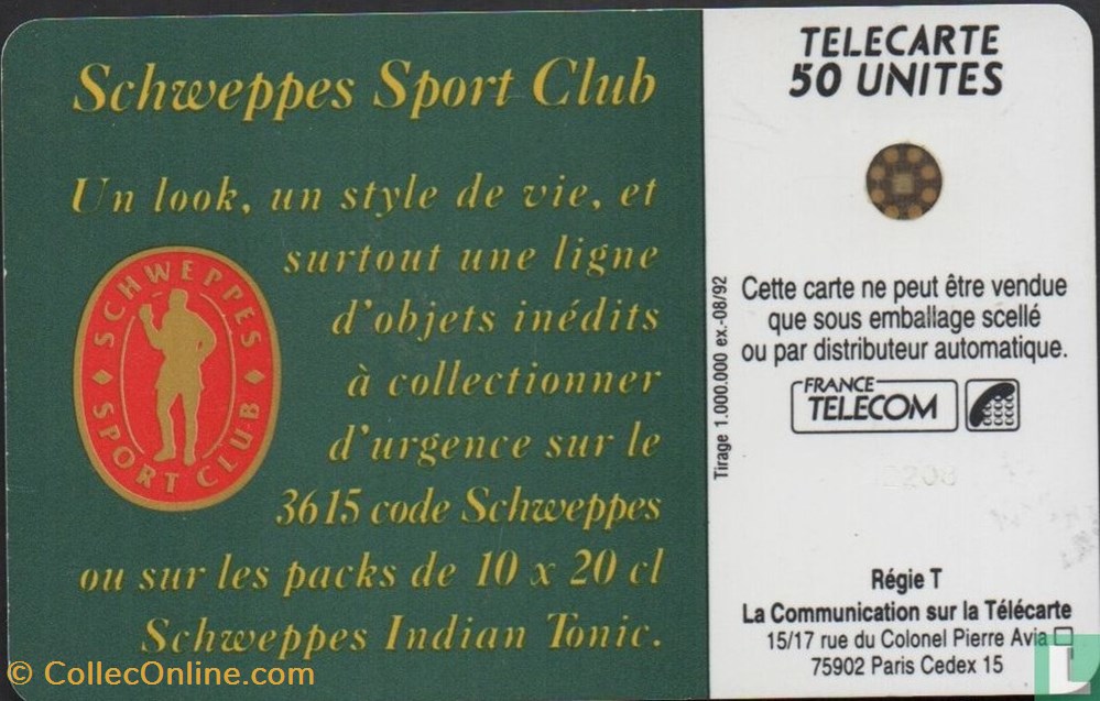 divers telecartes cartes telephoniques france schweppes refrigerateur schlumberger 04an