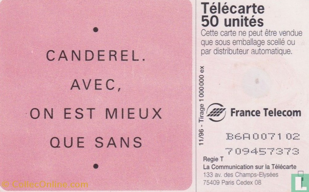 divers telecartes cartes telephoniques france canderel gemplus 01 1 1988