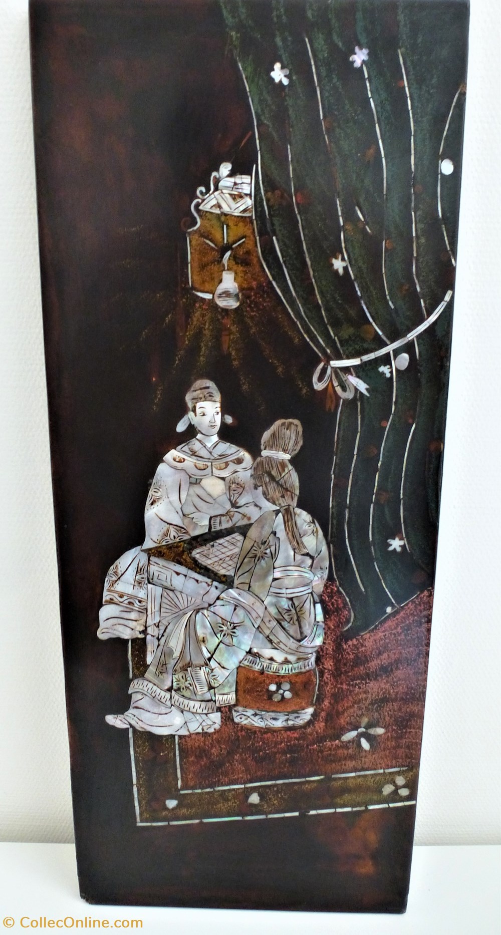 art antiquites 10 estampe sur bois decor en nacre chine