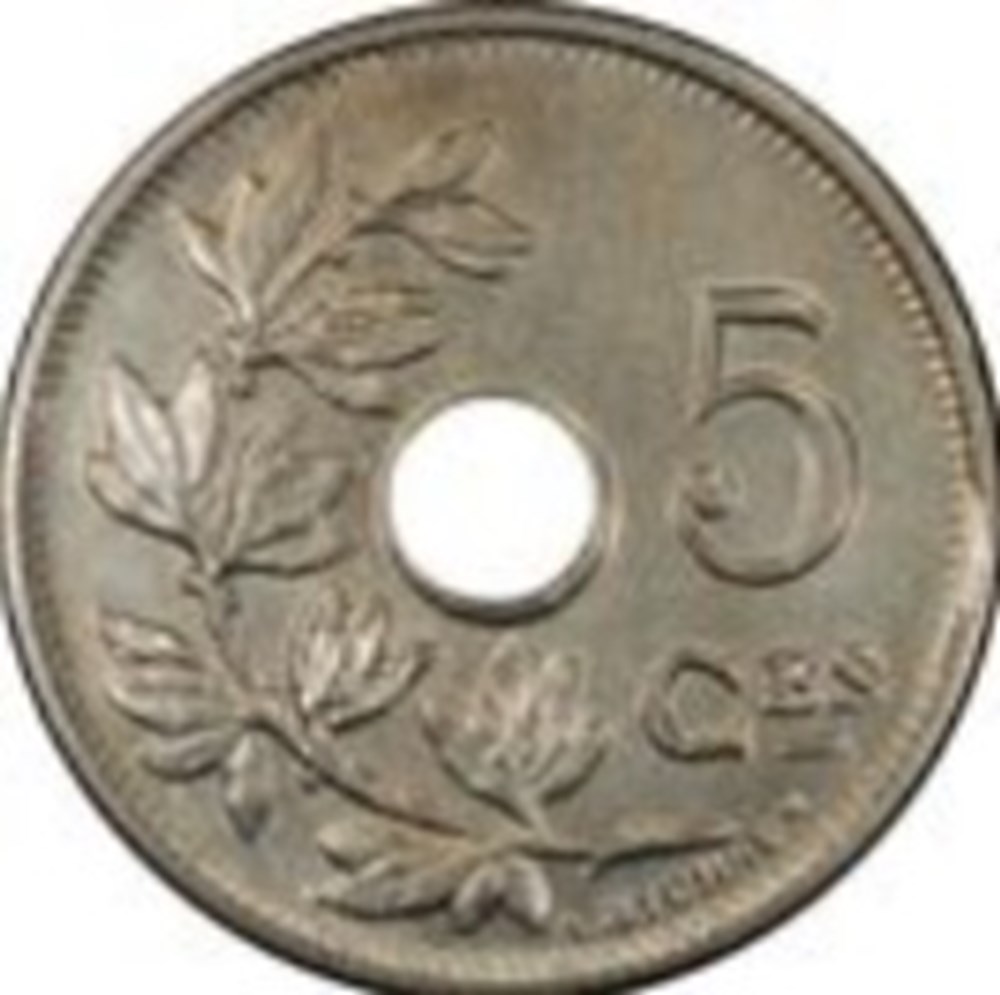 monnaies monde 5 centimes belgique 1924