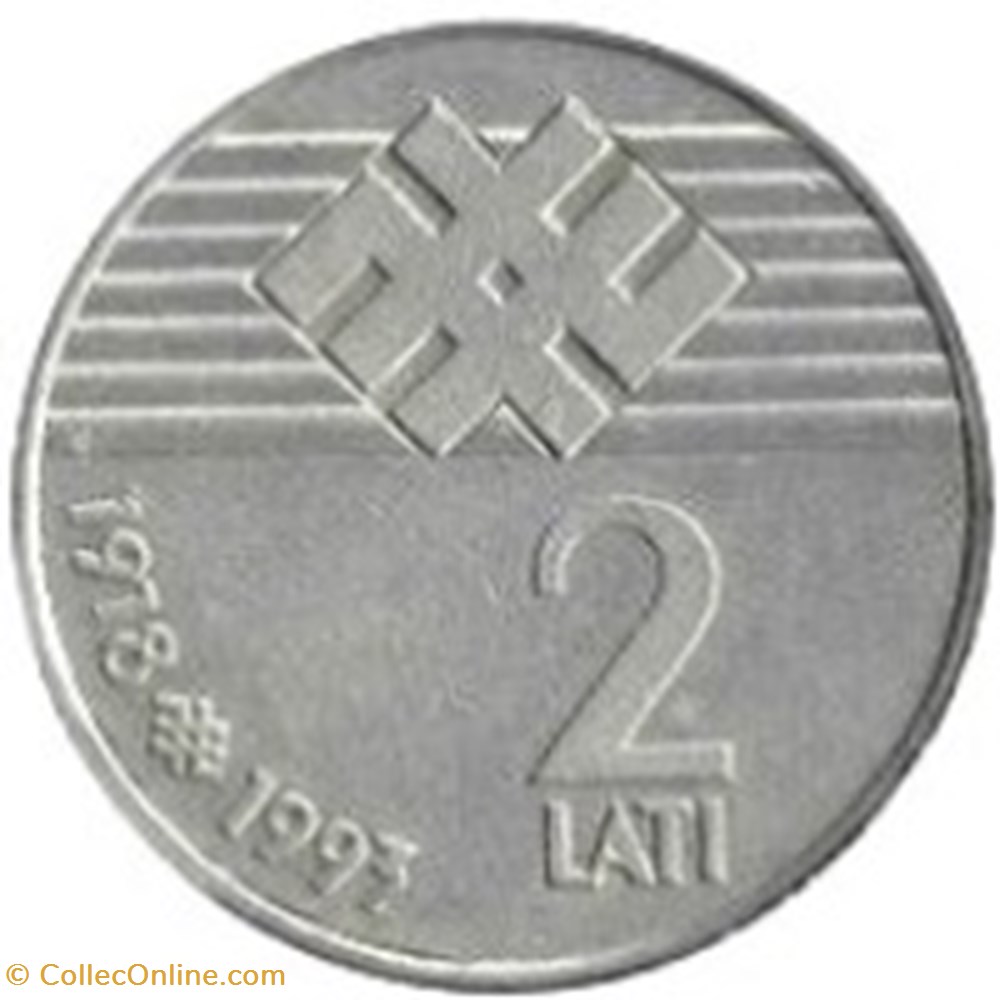 2 lati (75ème Anniversaire de la déclaration d'Indépendance) 1993 Lettonie monnaies monde 2 lati 75eme anniversaire de la declaration independance 1993 lettonie
