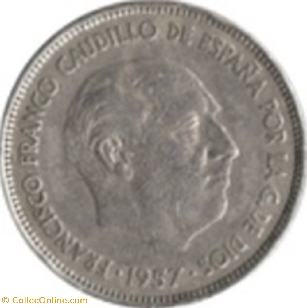 monnaies monde 25 pesetas espagne 1957 nationaliste gouvernement 64