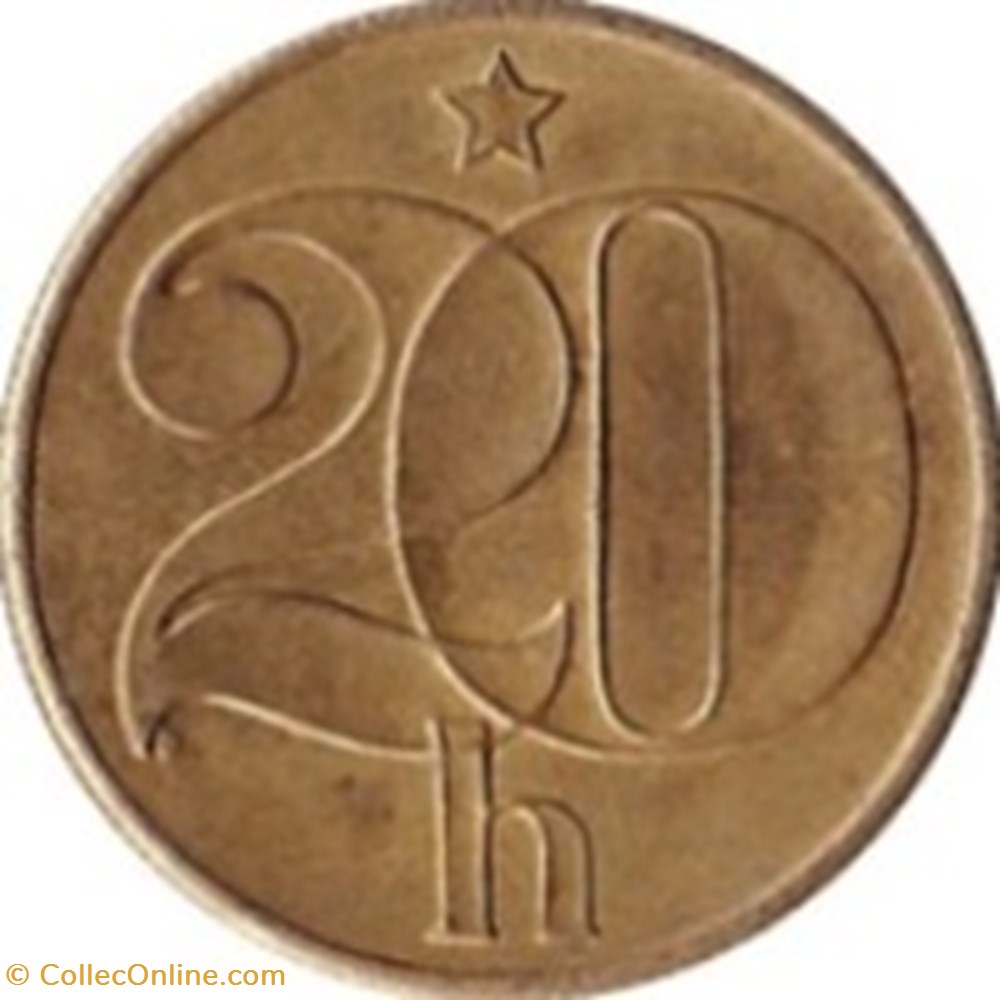 20 haléřů Tchécoslovaquie 1977 monnaies monde 20 haleru tchecoslovaquie 1977