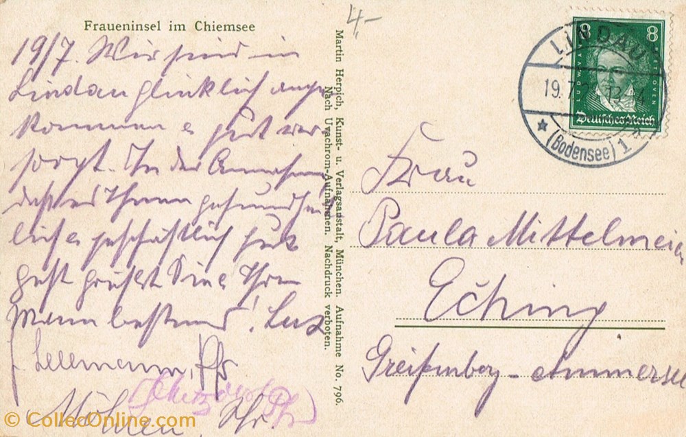 cartes postales allemagne chiemsee l ile aux femmes