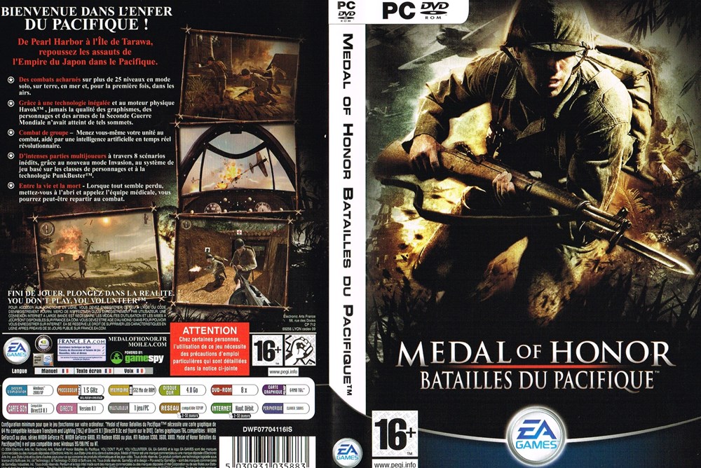 Medal Of Honor-Bataille du Pacifique jeux videos consoles medal of honor bataille du pacifique