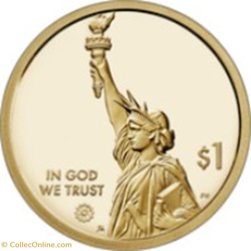 monnaies monde 1 dollar american innovation new hampshire etats unis 2021 d