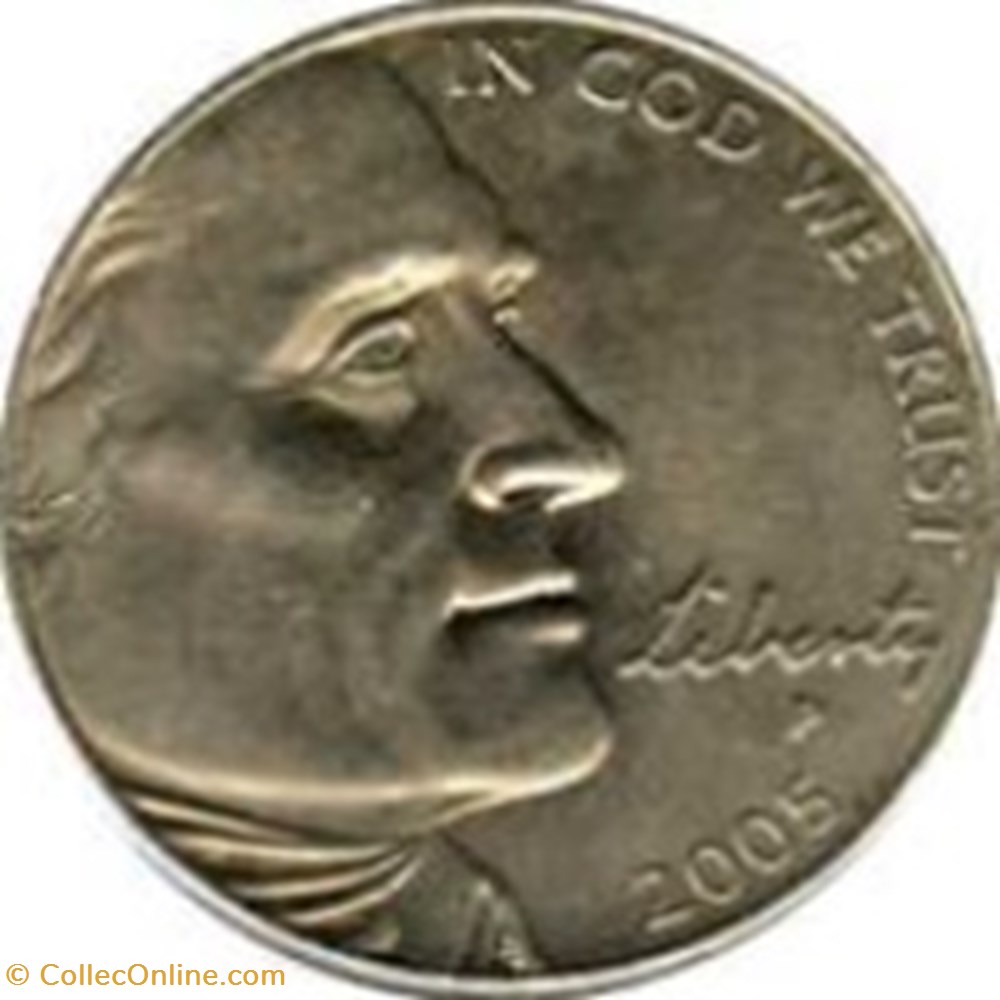 5 cents "Jefferson Nickel" Bison Etats-Unis 2005 D monnaies monde 5 cents jefferson nickel bison etats unis 2005 d