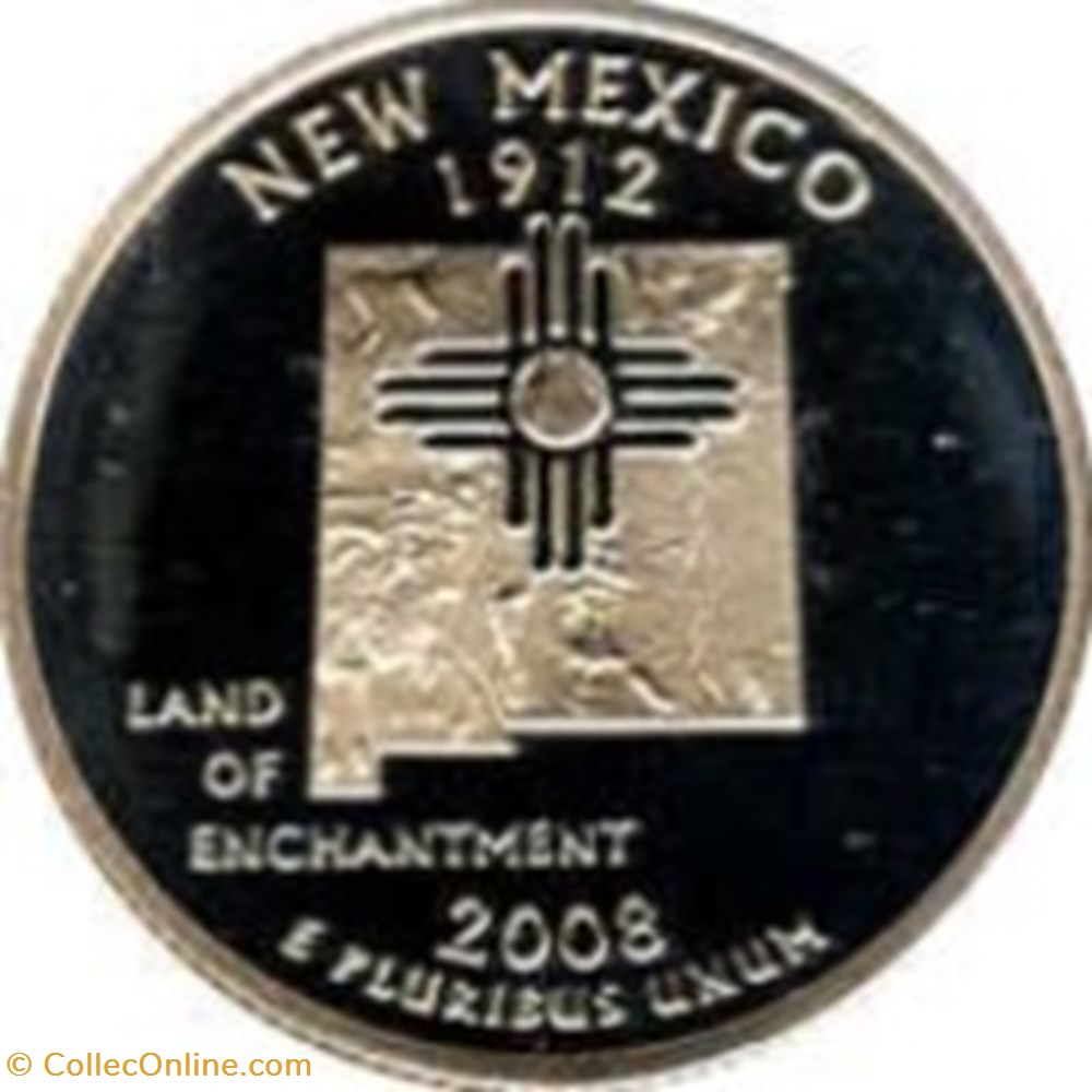 monnaies monde etats unis dollar quarter nouveau mexique 2008 d