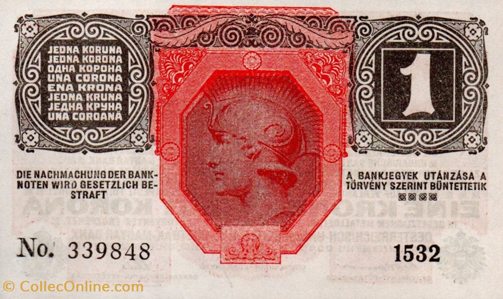 billets autriche 1 krone 01 12 1916