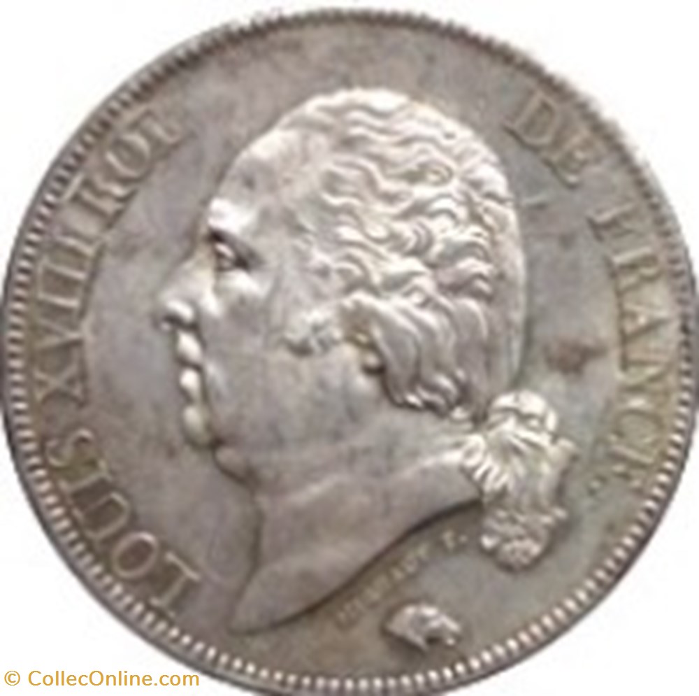 5 francs Louis XVIII Tête nue 1820 A monnaies 5 francs louis xviii tete nue 1820 a