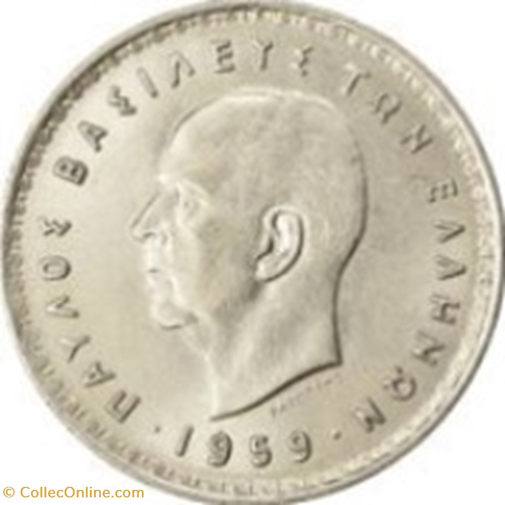 10 drachmai Royaume - Paul Ier Grèce 1959 monnaies monde 10 drachmai royaume paul ier grece 1959