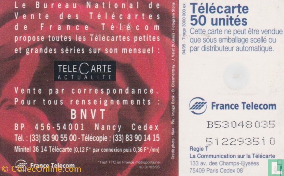 France- Bureau National de Vente des Télécartes- Gemplus 01.2 divers telephoniques france bureau national de vente des telecartes gemplus 01 2