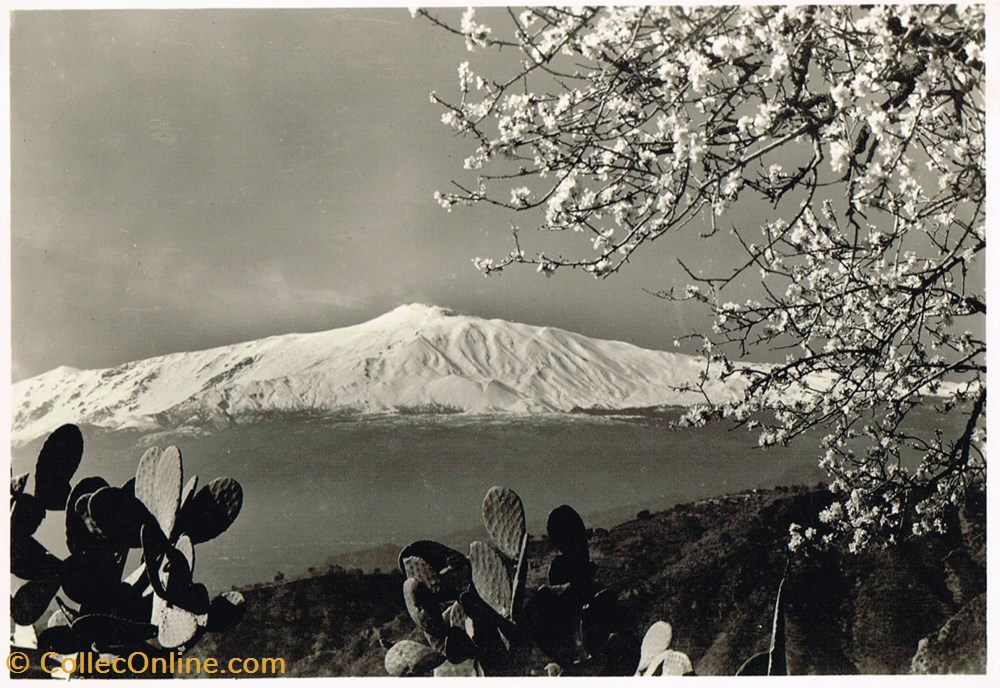 cartes postales italie taormina l etna
