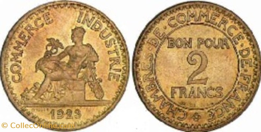 2 Francs Chambre de commerce 1923 monnaies 2 francs chambre de commerce 1923