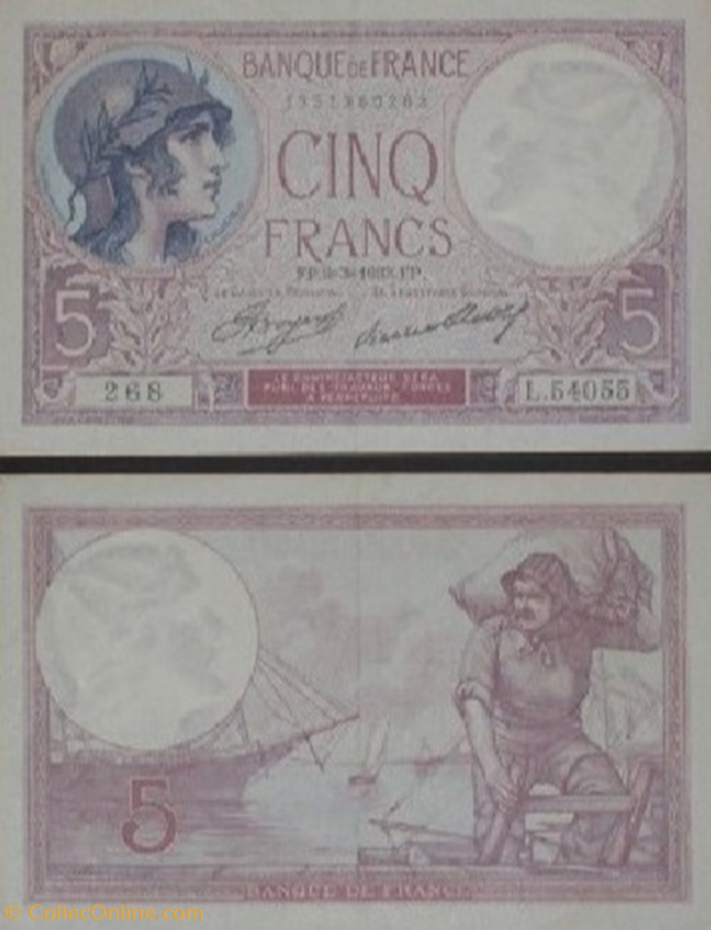 5 Francs VIOLET Type 1917 billets europe france 5 francs violet type 1917