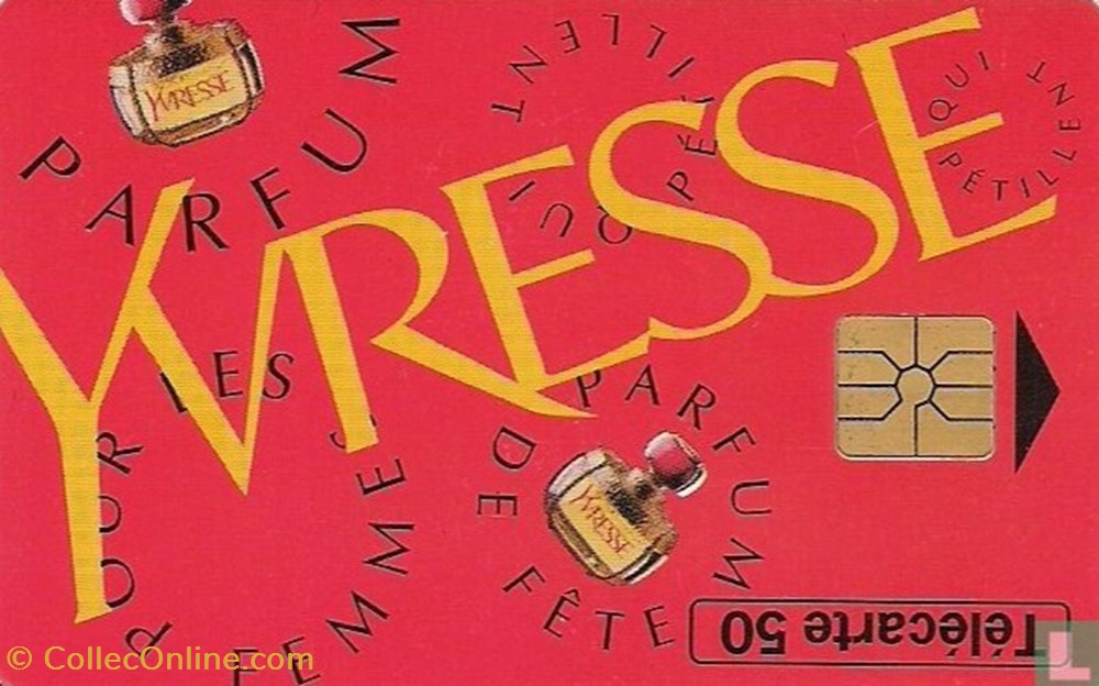 France- Yves Saint Laurent - Yvresse- Gemplus 01.1 (1988) divers telecartes cartes telephoniques france yves saint laurent yvresse gemplus 01 1 1988