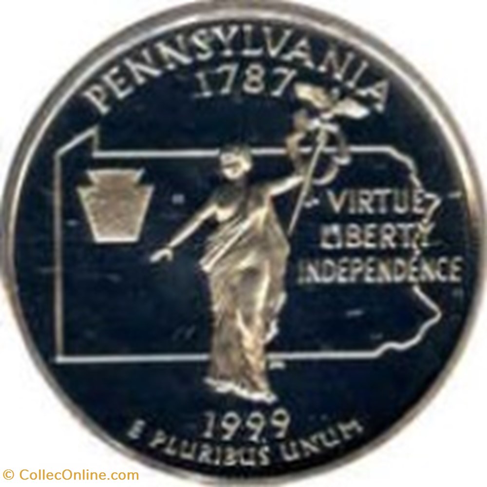 Etats Unis-¼ Dollar "Quarter Pennsylvannie" 1999 D monnaies monde etats unis dollar quarter pennsylvannie 1999 d