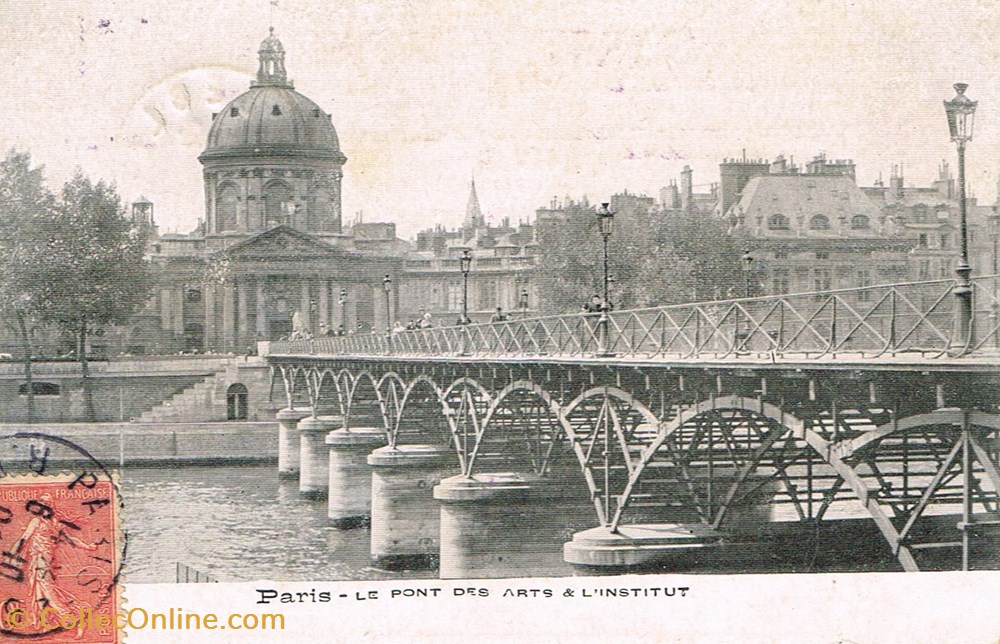 cartes postales france paris le pont des arts a institut