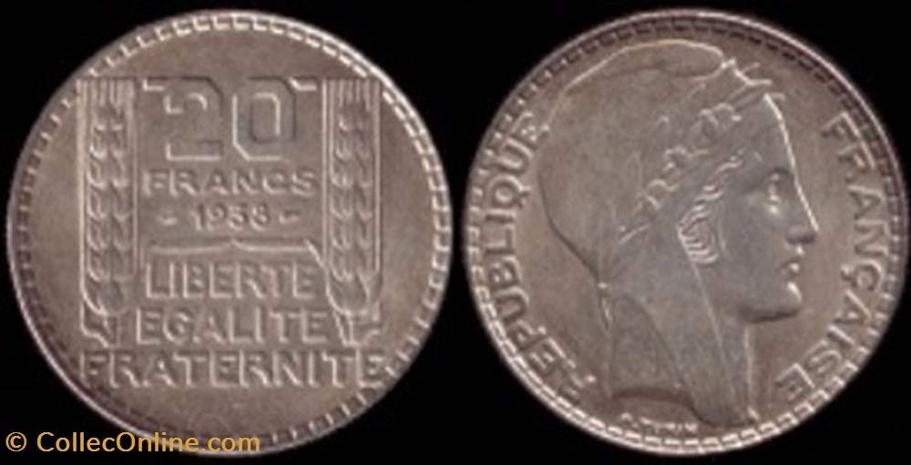 20 Francs Turin 1933 monnaies 20 francs turin 1933