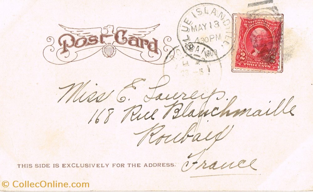 cartes postales etats unis chicago state north from van burren