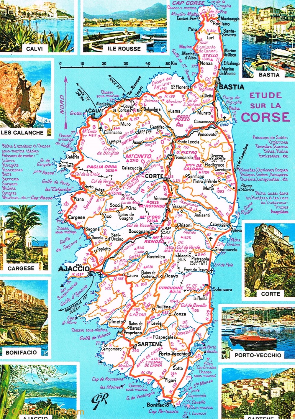 France-La Corse-Cartographie - Postcards - Colorization Color
