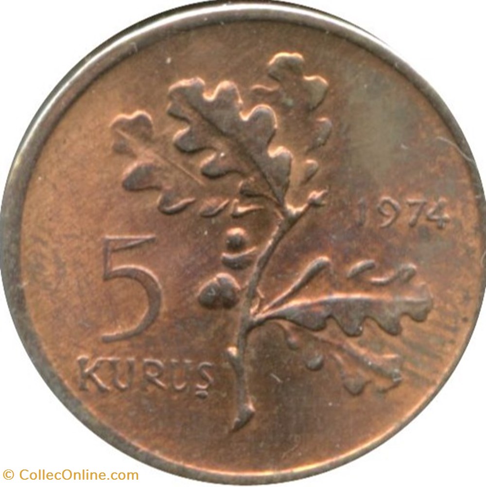 5 kuruş Turquie 1966 monnaies monde 5 kurus turquie 1966