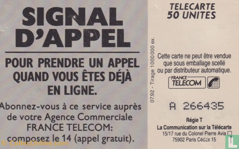 divers telecartes cartes telephoniques france signal appel solaique 03 1990