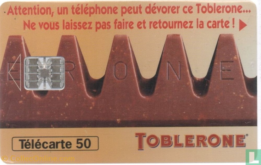 divers telecartes cartes telephoniques france toblerone schlumberger 07 1 1992