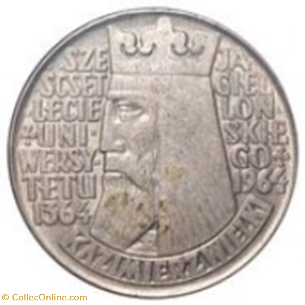 10 zlotys Kazimierz Wielki Legends Raised; Trial Strike Pologne 1964 monnaies monde 10 zlotys kazimierz wielki legends raised trial strike pologne 1964