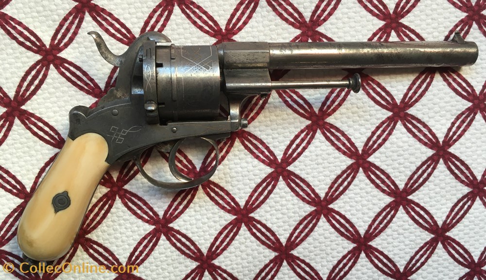 Lefaucheux revolver six coups à broche 12 mm militarium arme feux ancienne lefaucheux revolver six coups a broche 12 mm