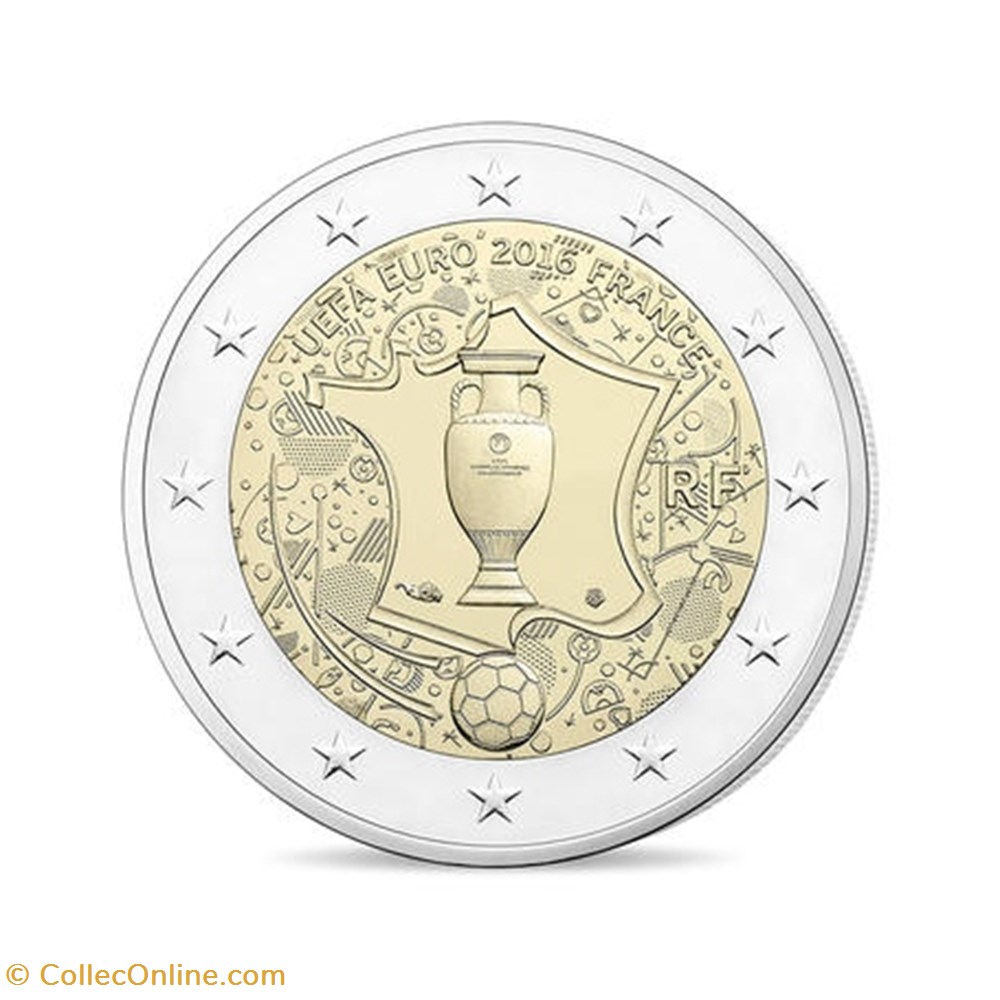 2 Euros Commémorative France 2016 "UEFA Euro 2016 France" monnaies 2 euros commemorative france 2016 uefa euro 2016 france