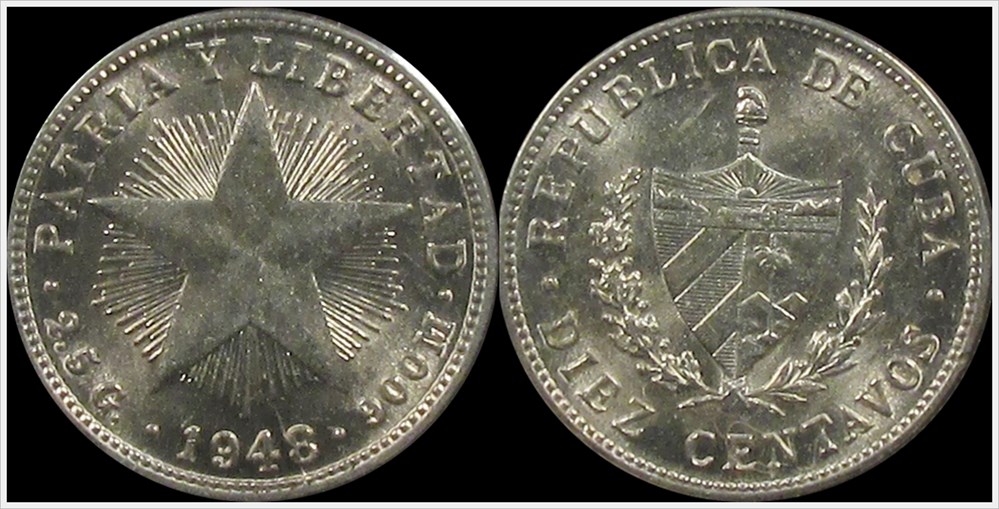 coins world cuba 1948 10 centavos