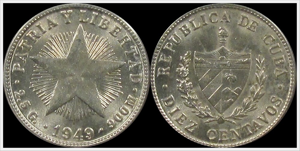Cuba 1949 10 centavos coins world cuba 1949 10 centavos