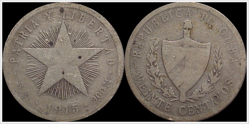 coins world 1915 cuba 20 centavos