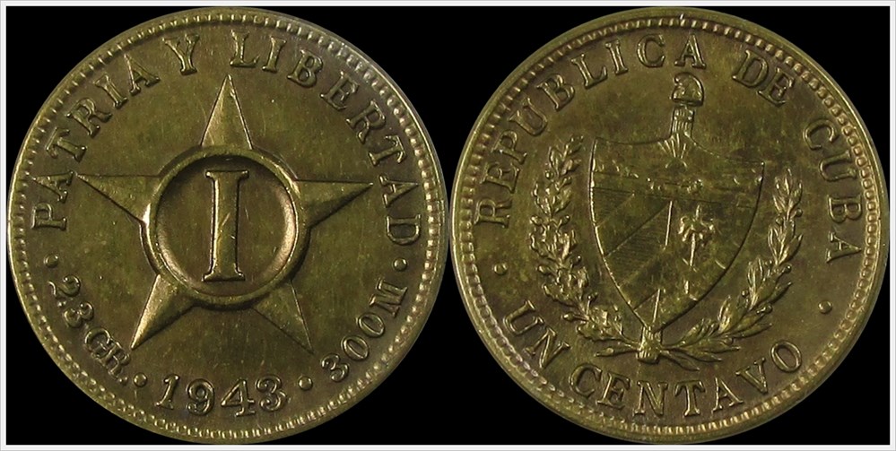 coins world cuba 1943 un centavos